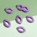 Purple acrylic U-shaped chain links oval open jump rings for DIY jewelry making accessories. - Solid Oval Buckle / 11x16mm 50 Pieces/Pack / Purple