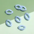 Light blue acrylic glossy U-shaped chain jump rings for DIY jewelry making and craft accessories. - Solid Oval Buckle / 11x16mm 50 Pieces/Pack / Blue