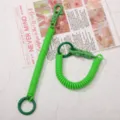 Candy color spring coil lanyard, stretch elastic keychain wrist strap for keys and cards. - 1 Piece / Dark Green