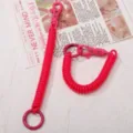 Candy color spring coil lanyard stretchable key chain strap for keys bags cards pink - 1 Piece / Rose Red