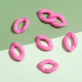 Pink acrylic U-shaped chain links oval open jump rings for DIY jewelry crafting accessories - Solid Oval Buckle / 11x16mm 50 Pieces/Pack / Rose Red