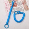 Candy color spring coil lanyard stretch strap for keys, ID cards and school bags. - 1 Piece / Lake Blue