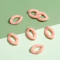 Pink acrylic oval open rings DIY jewelry accessories link chains glossy finish craft parts - Solid Oval Buckle / 11x16mm 50 Pieces/Pack / Orange Pink