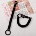 Black spring coil lanyard stretchable elastic key strap anti-lost wrist band for keys card. - 1 Piece / Black