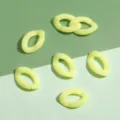 Acrylic U-shaped chain links open jump rings light yellow color DIY jewelry accessories - Solid Oval Buckle / 11x16mm 50 Pieces/Pack / Yellow