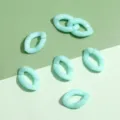 Acrylic U-shape chain links, oval open jump rings, glossy finish DIY craft jewelry accessories. - Solid Oval Buckle / 11x16mm 50 Pieces/Pack / Teal