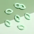 Light green acrylic oval open link rings DIY jewelry accessories, glossy resin chain parts. - Solid Oval Buckle / 11x16mm 50 Pieces/Pack / Light Green
