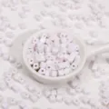 Perles carrees solides de 5mm pour bracelets faits main DIY accessoires de bijoux - 144 Pièces/Paquet / Blanc