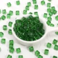 Green crystal cube beads for DIY jewelry making, sparkling glass loose beads for bracelets craft. - 6mm (10 Pieces/Pack) / Green