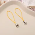 Colorful mobile phone lanyard DIY accessory single loop strap for phone charms pendant. - Gold Yellow