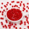 Perles Carrées Rouges en Acrylique de 5mm Perles D'espacement pour Fabrication de Bijoux - 144 Pièces/Paquet / Rouge