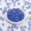 Blue crystal cube beads 6-8mm glass loose beads for DIY handmade bracelets jewelry making. - 6mm (10 Pieces/Pack) / Blue