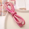 Cordón trenzado bicolor de PU de 6 mm Pulsera DIY Llavero Accesorio de cuerda de cuero - Aprox. 6mm 1m/Paquete / Serie Rosa Roja