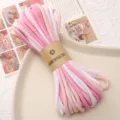 4mm Gradient Braided Cotton Cord DIY Handmade Bracelet Necklace Craft Rope Colorful Material - Approx 4mm 10m/Bag / Pink and White