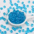 Blue crystal cube beads, 6-8mm glass square loose beads for DIY handmade jewelry bracelets. - Aqua Blue
