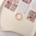 Anneau en bois naturel DIY accessoire de matériel fait main pour la fabrication de bijoux. - Diamètre Extérieur 30mm Épaisseur 6mm (Paquet de 10) / Couleur bois naturel
