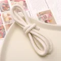 White PU leather braided rope 6mm DIY bracelet cord jewelry making accessories material - Approx. 6mm 1m/Pack / Beige