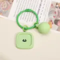 Mignon porte-clés visage souriant macaron vert pendentif géométrique en résine sac - 1 Pièces/Pack / Vert