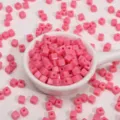 Perles carrées roses 5mm perles en vrac pour accessoires de bijoux bracelets faits à la main - 144 Pièces/Paquet / Rose foncé