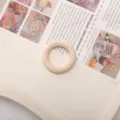 Anneau en bois naturel 50mm DIY fait main materiel de bricolage cercle en bois pour accessoires - Diamètre Extérieur 35mm Épaisseur 6mm (Paquet de 10) / Couleur bois naturel