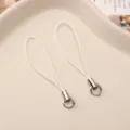 White mobile phone lanyard strap DIY accessories with metal ring and connector set. - White