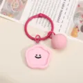 Résine couleur bonbon visage souriant fleur porte-clés mignon macaron sac pendentif - 1 Pièces/Pack / Rose