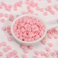 Perles Cube Couleur Unie 5mm Perles D'espacement Vrac DIY Bracelet Fabrication De Bijoux - 144 Pièces/Paquet / Rose Clair