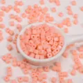 Perles carrées acryliques roses solides de 5mm pour bracelets et accessoires de bijoux DIY. - 144 Pièces/Paquet / Rose Pastèque