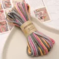Colorful 4mm gradient braided cotton cord for DIY handmade bracelets, necklaces, and crafts. - Approx 4mm 10m/Bag / Rose Orange Series