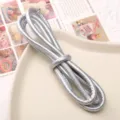 6mm silver PU leather cord for DIY handmade jewelry bracelets and keychain accessories. - Approx. 6mm 1m/Pack / Silver