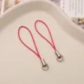 DIY handmade red mobile phone lanyard strap jewelry accessories single ring phone charm rope - Rose Red