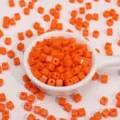 Perles carrees en acrylique orange solide de 5 mm pour la fabrication de bijoux de bracelets DIY. - 144 Pièces/Paquet / Orange