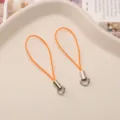 Orange DIY phone lanyard straps with metal rings, handmade jewelry accessory replacement cords. - Orange