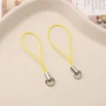 Handmade DIY colorful phone lanyard strap with metal jump ring jewelry accessory variant option - Light Yellow