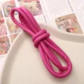 6mm PU leather braided cord pink DIY handmade bracelet keychain jewelry accessory material - Approx. 6mm 1m/Pack / Rose Red