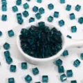 Teal glass crystal cube beads for DIY handmade bracelets and jewelry accessories crafting. - Peacock Blue