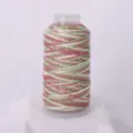 Multicolor section-dyed DIY craft thread spool, pink green white braided cord for jewelry making. - Green Pink Gradient