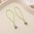 Handmade DIY accessory colorful cell phone strap lanyard with metal ring for mobile phone - Fruit Green