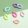 Colorful acrylic open jump rings DIY jewelry making accessories U-shaped chain links craft parts - Solid Oval Buckle / 11x16mm 50 Pieces/Pack / Random Mixed Colors
