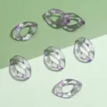 Purple transparent acrylic open rings chain links for DIY jewelry making crafts accessories. - Transparent Oval Buckle / 16x24mm 50 Pieces/Pack / Purple