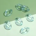 Light blue acrylic oval open rings, glossy DIY U-shaped chain jewelry hair accessories - Transparent Oval Buckle / 16x24mm 50 Pieces/Pack / Blue