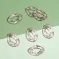 Pink translucent acrylic open ring links, glossy U-shaped DIY jewelry craft accessories. - Transparent Oval Buckle / 16x24mm 50 Pieces/Pack / Pink