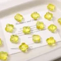 13mm yellow translucent four-leaf clover beads DIY jewelry making accessories charm pendant - 13mm (10pcs/pack) / Translucent Yellow