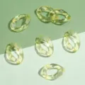 Translucent light yellow acrylic U-shaped chain link open rings for DIY jewelry making. - Transparent Oval Buckle / 16x24mm 50 Pieces/Pack / Yellow