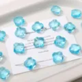 Blue 13mm clover glass beads for DIY jewelry making, charming floral spacer charms accessory. - 13mm (10pcs/pack) / Lake Blue