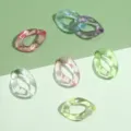 Colorful acrylic open rings U-shaped chain links DIY jewelry accessories crafting - Transparent Oval Buckle / 16x24mm 50 Pieces/Pack / Random Mixed Colors