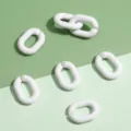 White matte oval open jump rings and U-shaped chain links for DIY jewelry accessories - Solid U-Shape Buckle / 14x19mm 5 Pieces/Pack / White