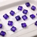 13mm purple glass four leaf clover beads for DIY handmade bracelets and jewelry making. - 13mm (10pcs/pack) / Sapphire Blue