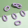 Purple acrylic oval open links U-shaped chain links DIY jewelry making craft accessories. - Solid U-Shape Buckle / 14x19mm 5 Pieces/Pack / Purple