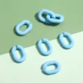 Light blue acrylic U-shaped chain links oval open rings DIY jewelry craft accessories - Solid U-Shape Buckle / 14x19mm 5 Pieces/Pack / Blue